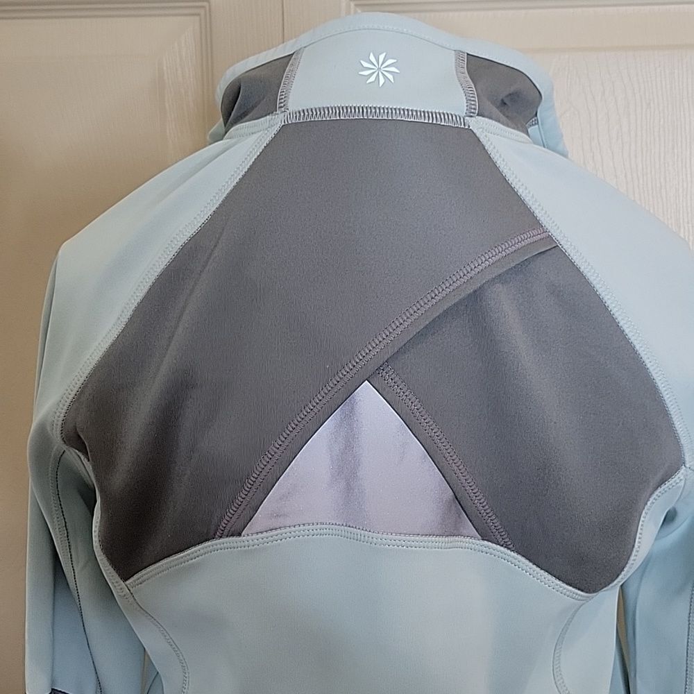 Athleta Blue and Gray Running 1/4 Zip Top Size XS - Picture 5 of 6